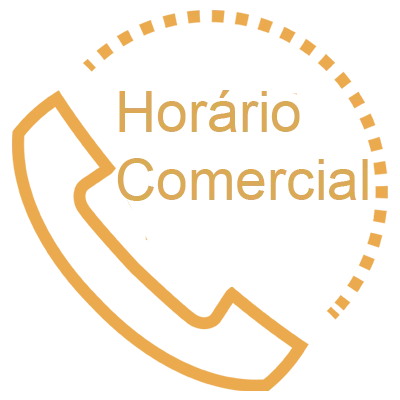 Ícone de telefone com os dizeres Horário Comercial