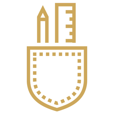 Ícone de régua e lápis de projeto